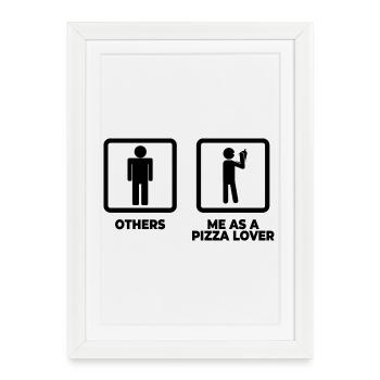 Figurines en bâtonnet de pizza - Affiche encadrée (27 × 37 cm) - blanc - Devant