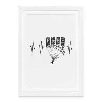 Impulsion Parachute Heartbeat Symbol Springer Icon - Affiche encadrée (27 × 37 cm) - blanc - Devant