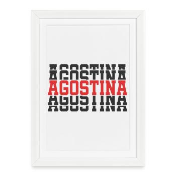 Agostina t-shirt gift t-shirt stacked text - Framed poster (27 × 37 cm) - white - Front