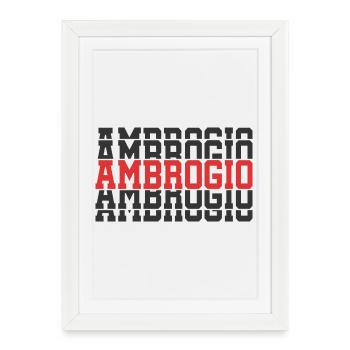 t-shirt Ambrogio gift t-shirt stacked text - Framed poster (27 × 37 cm) - white - Front