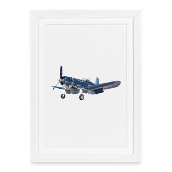 F4U Corsair - Affiche encadrée (27 × 37 cm) - blanc - Devant
