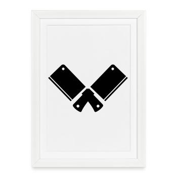Couperet - Affiche encadrée (27 × 37 cm) - blanc - Devant