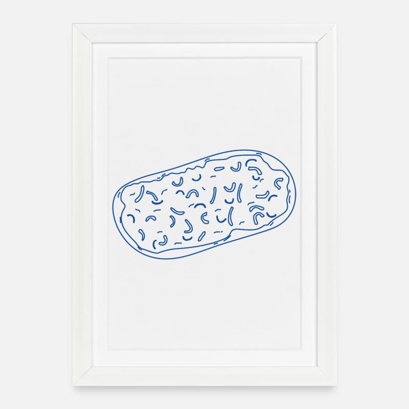 Flammkuchen - Gerahmtes Poster (27 × 37 cm) - Weiß