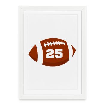 Rugby Number 25 - 25th Rugby Anniversary - Framed poster (27 × 37 cm) - white - Front