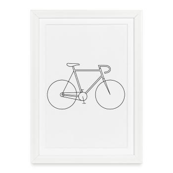 Bicycle Silhouette Minimal Design for Bikers - Framed poster (27 × 37 cm) - white - Front