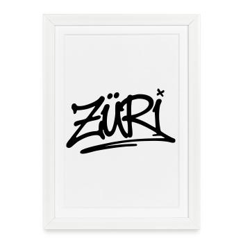 SIGNATURE ZÜRI (Noir) - Affiche encadrée (27 × 37 cm) - blanc - Devant