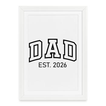 Papa est en 2026 – Cadeau de papa fier pour papa - Affiche encadrée (27 × 37 cm) - blanc - Devant