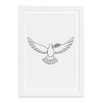 Paix de la colombe - Affiche encadrée (27 × 37 cm) - blanc - Devant