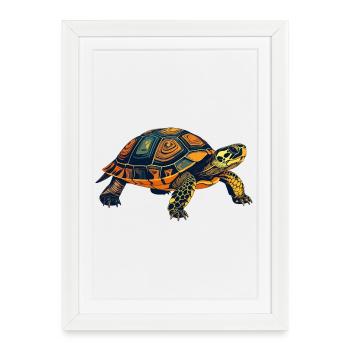 Turtle Portrait Motif - Framed poster (27 × 37 cm) - white - Front