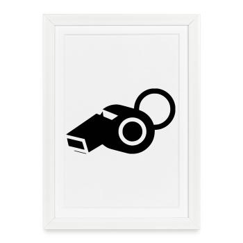 Whistle Referee Coach - Framed poster (27 × 37 cm) - white - Front