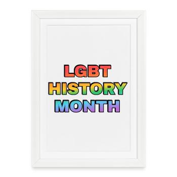 LGBT History Month Gradient Rainbow Text - Framed poster (27 × 37 cm) - white - Front
