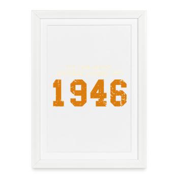 Anniversaire 80 ans Original 1946 Cadeau Fête - Affiche encadrée (27 × 37 cm) - blanc - Devant