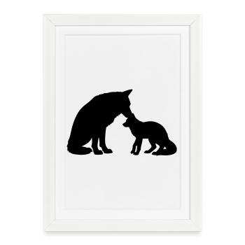T-shirt Loup Famille - Wolf Family Bond - Affiche encadrée (27 × 37 cm) - blanc - Devant