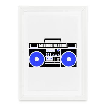 Radio blaster de ghetto - Affiche encadrée (27 × 37 cm) - blanc - Devant