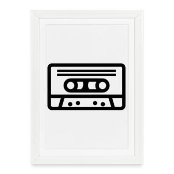 cassette audio - Affiche encadrée (27 × 37 cm) - blanc - Devant