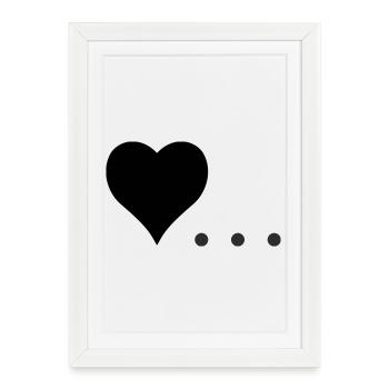 Cœur à trois points – Conception de symboles - Affiche encadrée (27 × 37 cm) - blanc - Devant