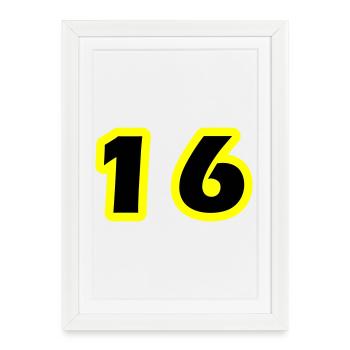 Symbole numérique 16 - Affiche encadrée (27 × 37 cm) - blanc - Devant