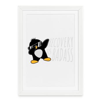 La récupération est la posture de danse du pingouin badabing - Affiche encadrée (27 × 37 cm) - blanc - Devant