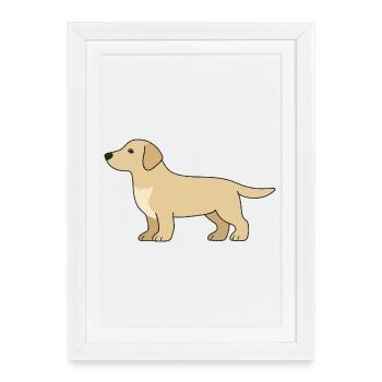 Silhouette délicate du retriever - Affiche encadrée (27 × 37 cm) - blanc - Devant
