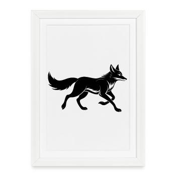 Renard Courant - Affiche encadrée (27 × 37 cm) - blanc - Devant