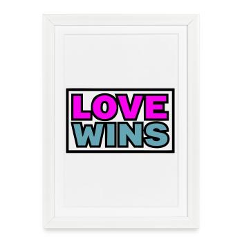 Love Wins Quote Graphic - Framed poster (27 × 37 cm) - white - Front