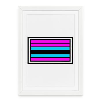 Logo rayé du drapeau de la fierté - Affiche encadrée (27 × 37 cm) - blanc - Devant