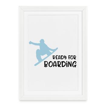snowboard - Affiche encadrée (27 × 37 cm) - blanc - Devant