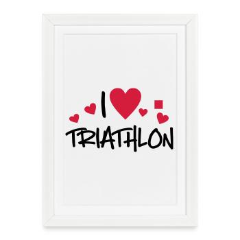 Triathlon - Affiche encadrée (27 × 37 cm) - blanc - Devant