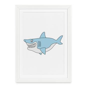 sourire de requin - Affiche encadrée (27 × 37 cm) - blanc - Devant
