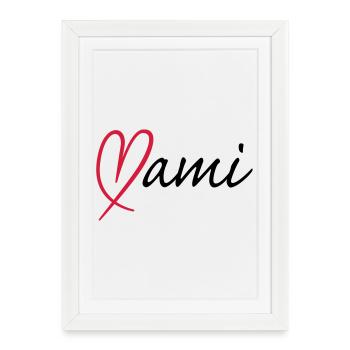 Mami Herz | Heart - Affiche encadrée (27 × 37 cm) - blanc - Devant