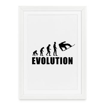 EVOLUTION SNOWBOARD Snow Winter Gift - Framed poster (27 × 37 cm) - white - Front