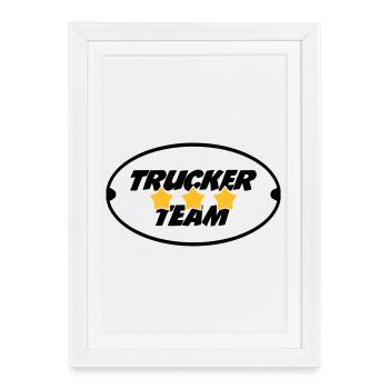 Trucker Team - Affiche encadrée (27 × 37 cm) - blanc - Devant