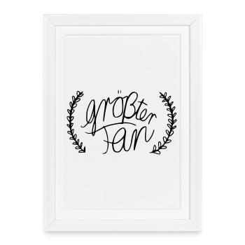 Le plus grand fan - Affiche encadrée (27 × 37 cm) - blanc - Devant