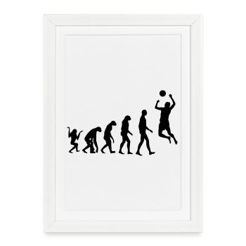 Volleyball - Volley Ball - Sport - Sportsman - Framed poster (27 × 37 cm) - white - Front