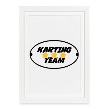 Karting / Kart / Pilote / Voiture - Affiche encadrée (27 × 37 cm) - blanc - Devant