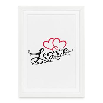 Two hearts with ornament and infinity loop. - Framed poster (27 × 37 cm) - white - Front