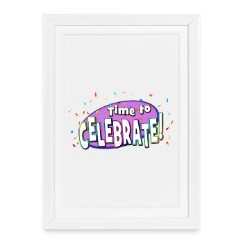 Explosion festive de confettis - Affiche encadrée (27 × 37 cm) - blanc - Devant