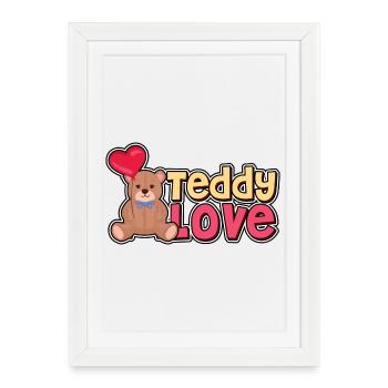 Teddy Amour - Ours - Ours - Affiche encadrée (27 × 37 cm) - blanc - Devant