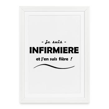 je suis infirmière - Affiche encadrée (27 × 37 cm) - blanc - Devant