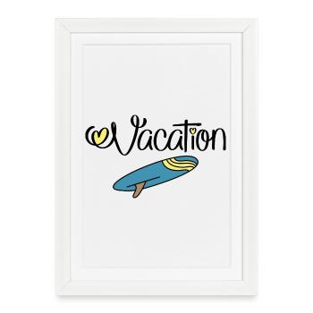Vacances - Affiche encadrée (27 × 37 cm) - blanc - Devant