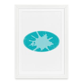Arrière-plan de flash ovale schmutzing - Affiche encadrée (27 × 37 cm) - blanc - Devant