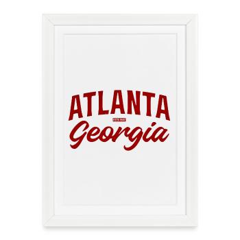 Écriture vintage d’Atlanta Georgia - Affiche encadrée (27 × 37 cm) - blanc - Devant