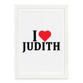 t-shirt I love Judith t-shirt gift idea - Framed poster (27 × 37 cm) - white - Front