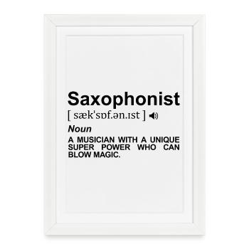 Saxophonist Definition - Framed poster (27 × 37 cm) - white - Front