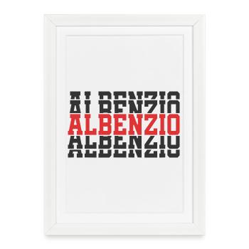 Albenzio t-shirt gift t-shirt stacked text - Framed poster (27 × 37 cm) - white - Front