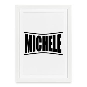 t-shirt Michele t-shirt idée cadeau - Affiche encadrée (27 × 37 cm) - blanc - Devant