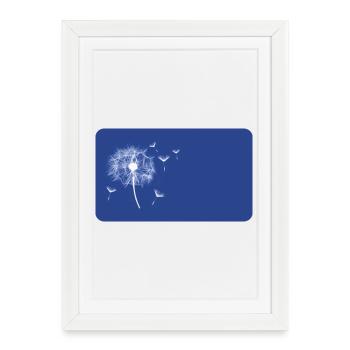Dandelion blue - customizable - Framed poster (27 × 37 cm) - white - Front