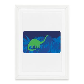 Jungle Dinos Longneck - bleu - Affiche encadrée (27 × 37 cm) - blanc - Devant