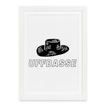 Chapeau de paille amour - Affiche encadrée (27 × 37 cm) - blanc - Devant