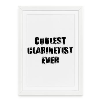 Clarinettiste cool - Affiche encadrée (27 × 37 cm) - blanc - Devant
